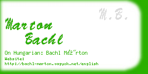 marton bachl business card